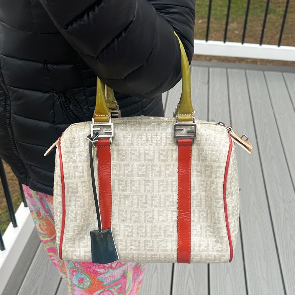 Fendi Sequin-Embellished Zucchino Boston Bag - Picture 13 of 16